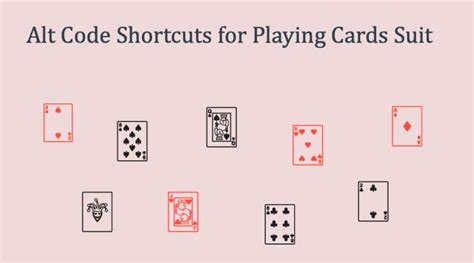 card deck symbols|Alt Code Shortcuts for Playing Cards Suit – WebNots.